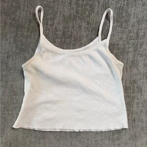 Brandy Melville White Ribbed Women's Tank Top